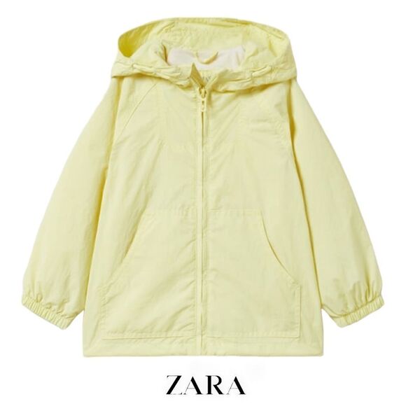 ZARA Kids | Light Yellow | WATER REPELLENT POUCH POCKET RAINCOAT - Picture 1 of 7